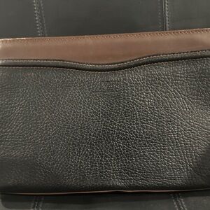 Stylish Black and Brown Leather Laptop Bag